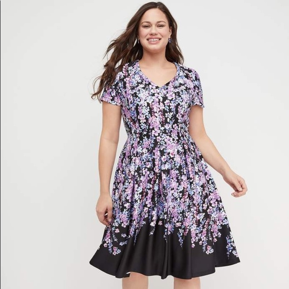 Floral Scuba Fit and Flare Dress Size 10/12